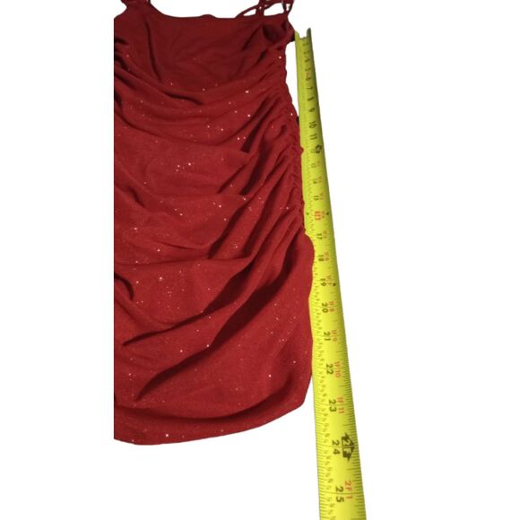 Lucy in the Sky Women's Size Small Red sparkly bodycon mini dress - Picture 3 of 6